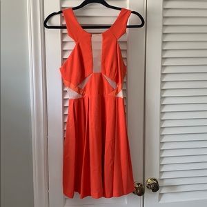 Orange dress size small with mesh cutouts